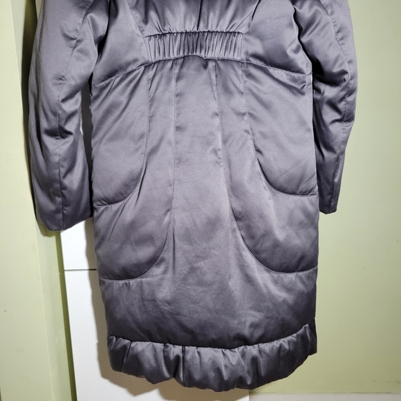ELIE Tahari down puffer funnel neck coat parka jacket gray XS small - Picture 8 of 16